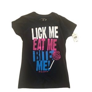 Womens Its Sugar “Lick me Eat me Bite Me” T Shirt Size S
